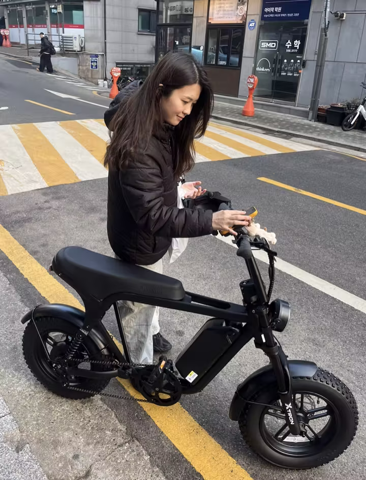 Riding a bike